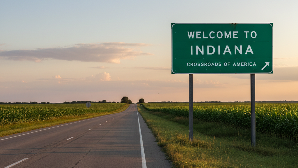 Indiana Road Sign Scene